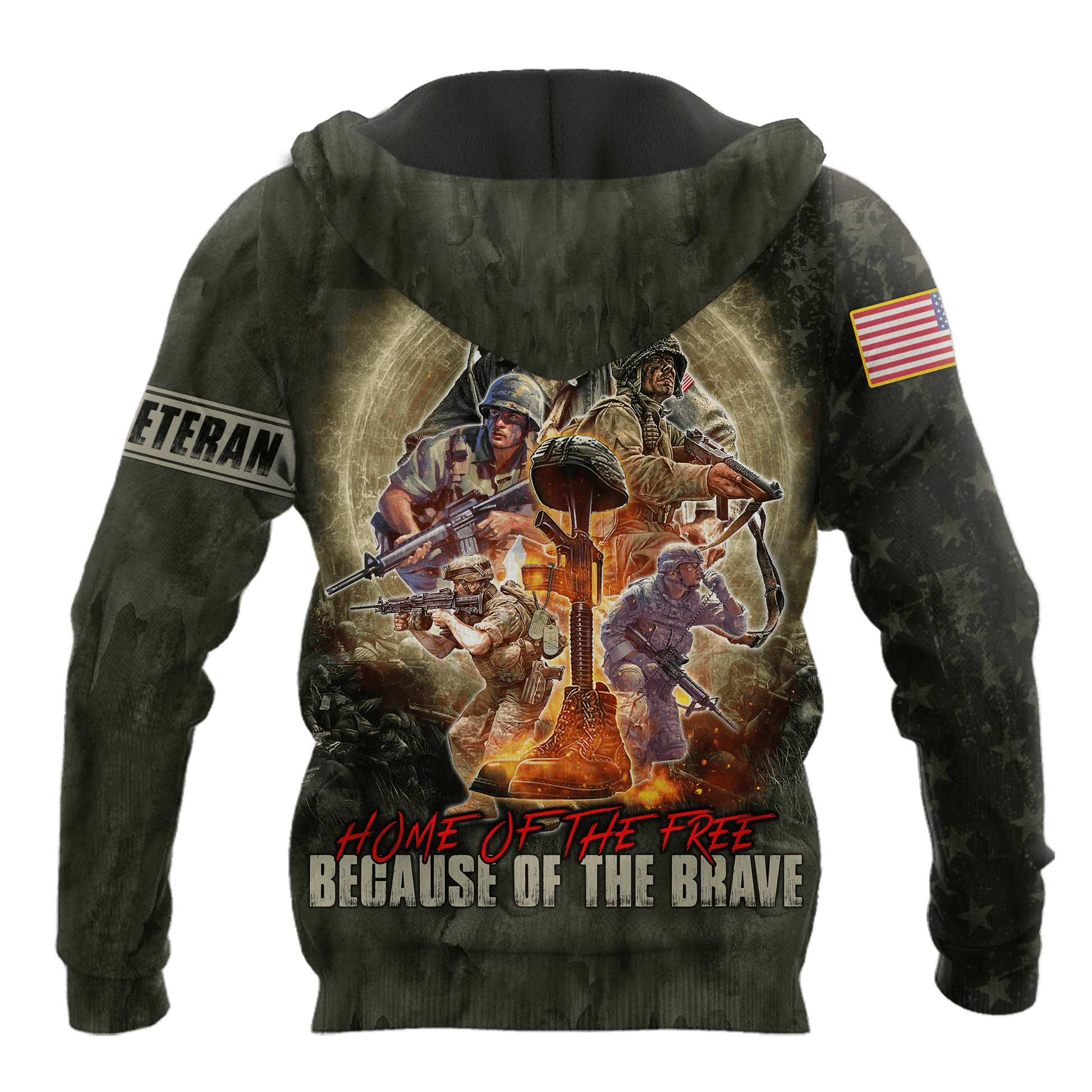US Veteran - Home Of The Free Because Of The Brave Unisex Shirts MON11082201-VET , Gifts for veterans