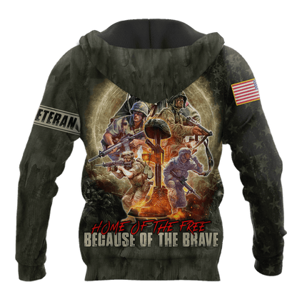 US Veteran - Home Of The Free Because Of The Brave Unisex Shirts MON11082201-VET , Gifts for veterans