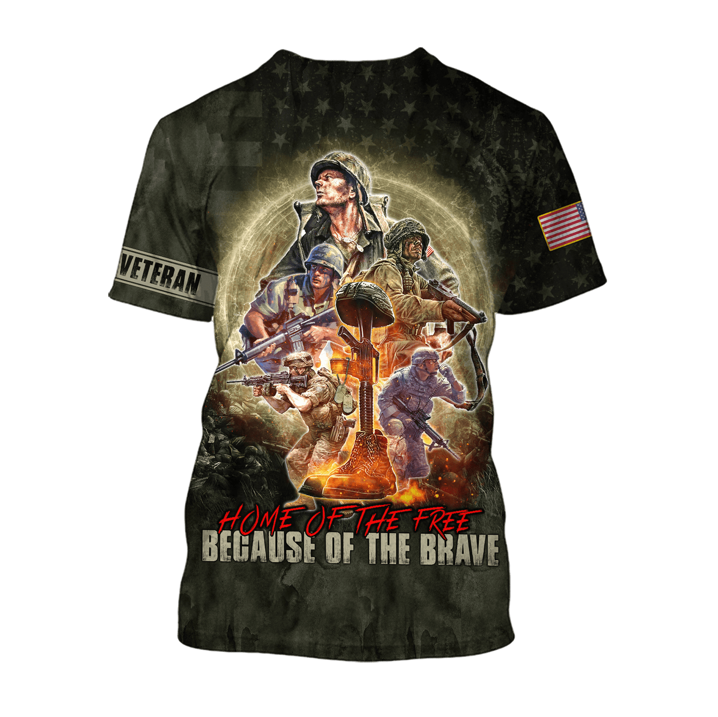US Veteran - Home Of The Free Because Of The Brave Unisex Shirts MON11082201-VET , Gifts for veterans