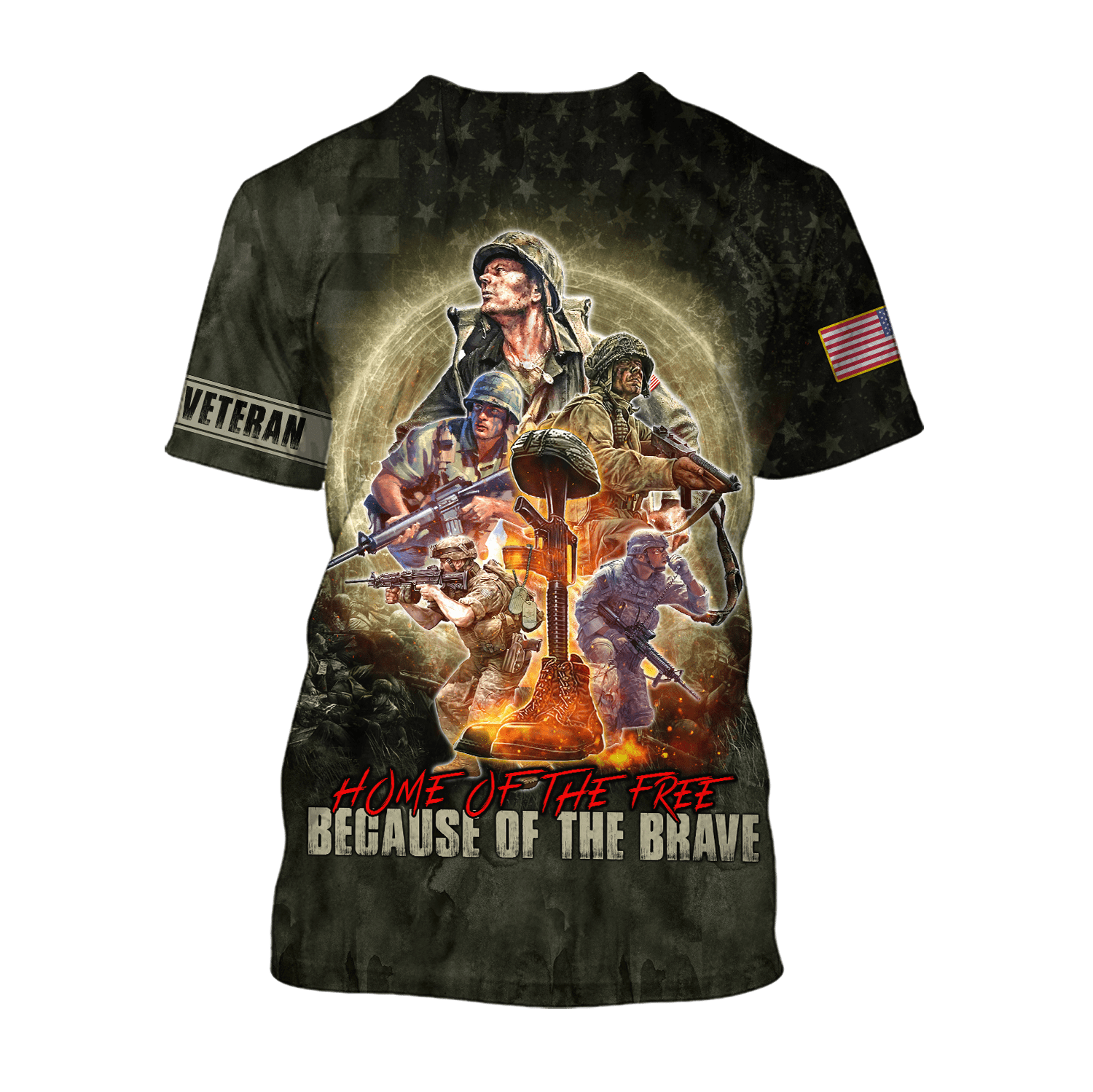 US Veteran - Home Of The Free Because Of The Brave Unisex Shirts MON11082201-VET , Gifts for veterans