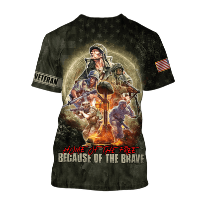 US Veteran - Home Of The Free Because Of The Brave Unisex Shirts MON11082201-VET , Gifts for veterans