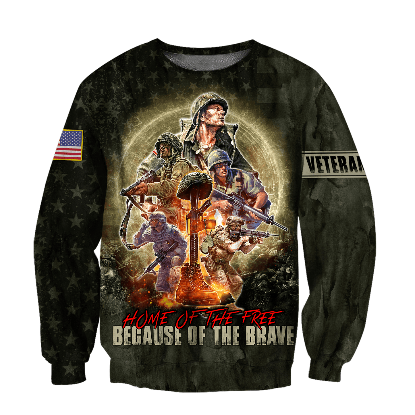 US Veteran - Home Of The Free Because Of The Brave Unisex Shirts MON11082201-VET , Gifts for veterans