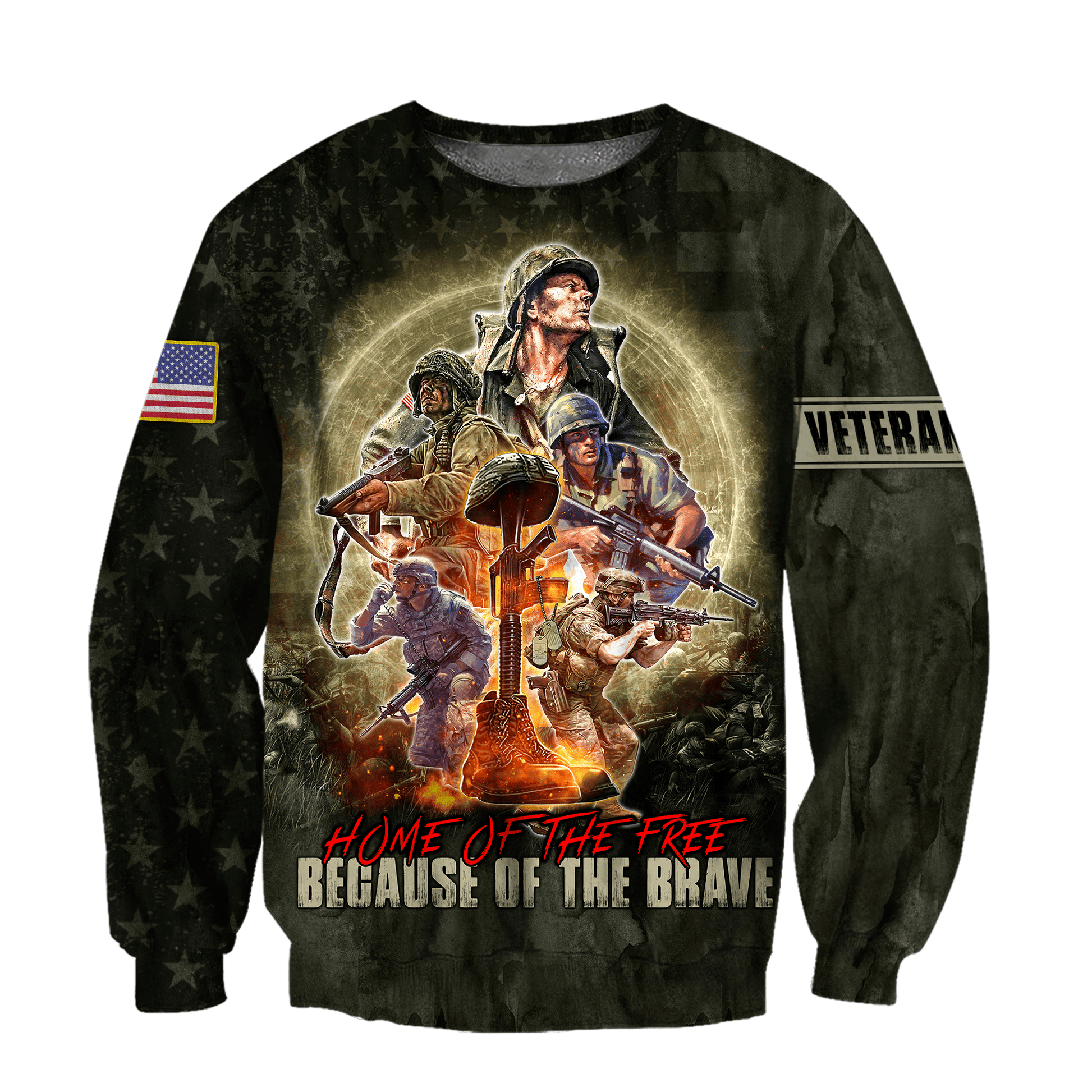 US Veteran - Home Of The Free Because Of The Brave Unisex Shirts MON11082201-VET , Gifts for veterans