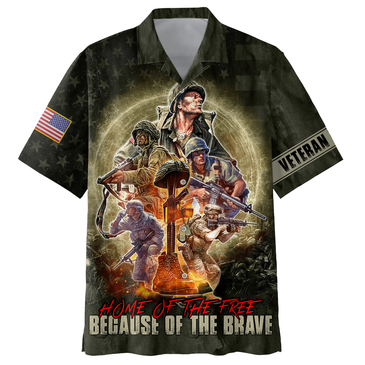 US Veteran - Home Of The Free Because Of The Brave Unisex Shirts MON11082201-VET , Gifts for veterans
