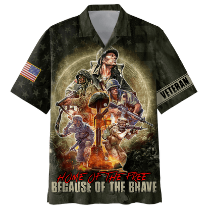 US Veteran - Home Of The Free Because Of The Brave Unisex Shirts MON11082201-VET , Gifts for veterans