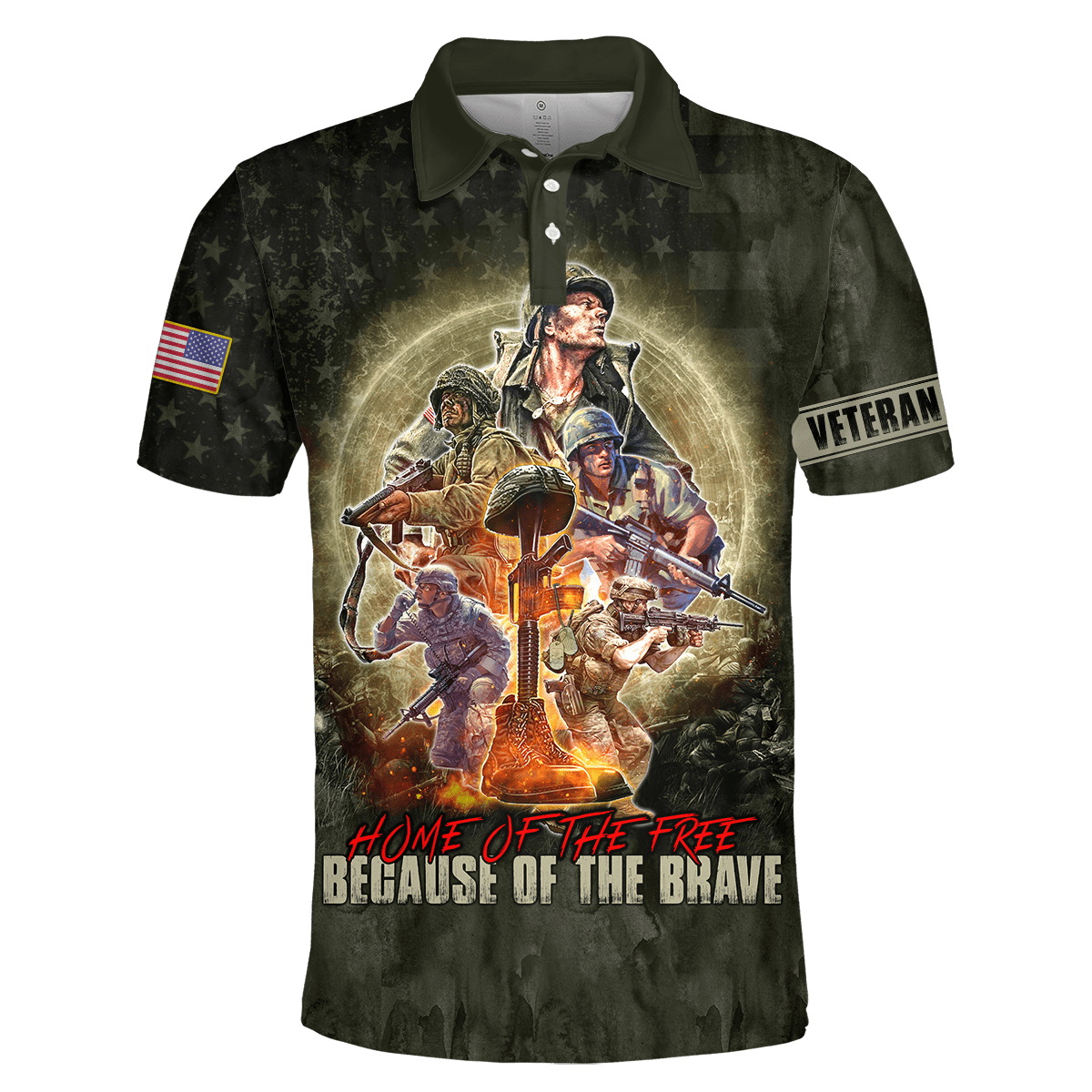 US Veteran - Home Of The Free Because Of The Brave Unisex Shirts MON11082201-VET , Gifts for veterans