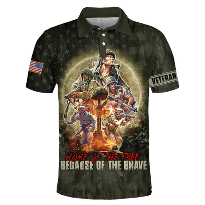 US Veteran - Home Of The Free Because Of The Brave Unisex Shirts MON11082201-VET , Gifts for veterans