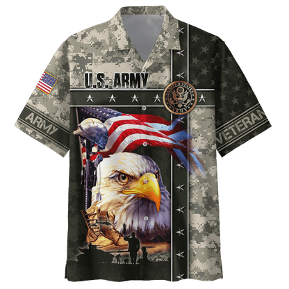 Eagle U.S Army 3D All Over Printed Unisex Shirts MH12082201 - AM , Gifts for veterans