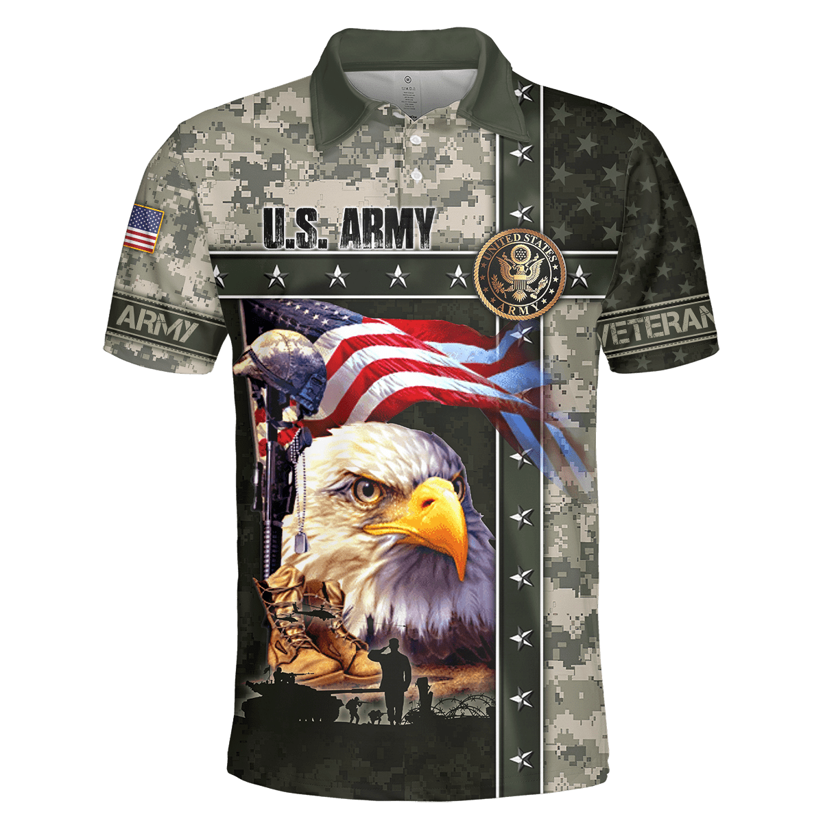 Eagle U.S Army 3D All Over Printed Unisex Shirts MH12082201 - AM , Gifts for veterans