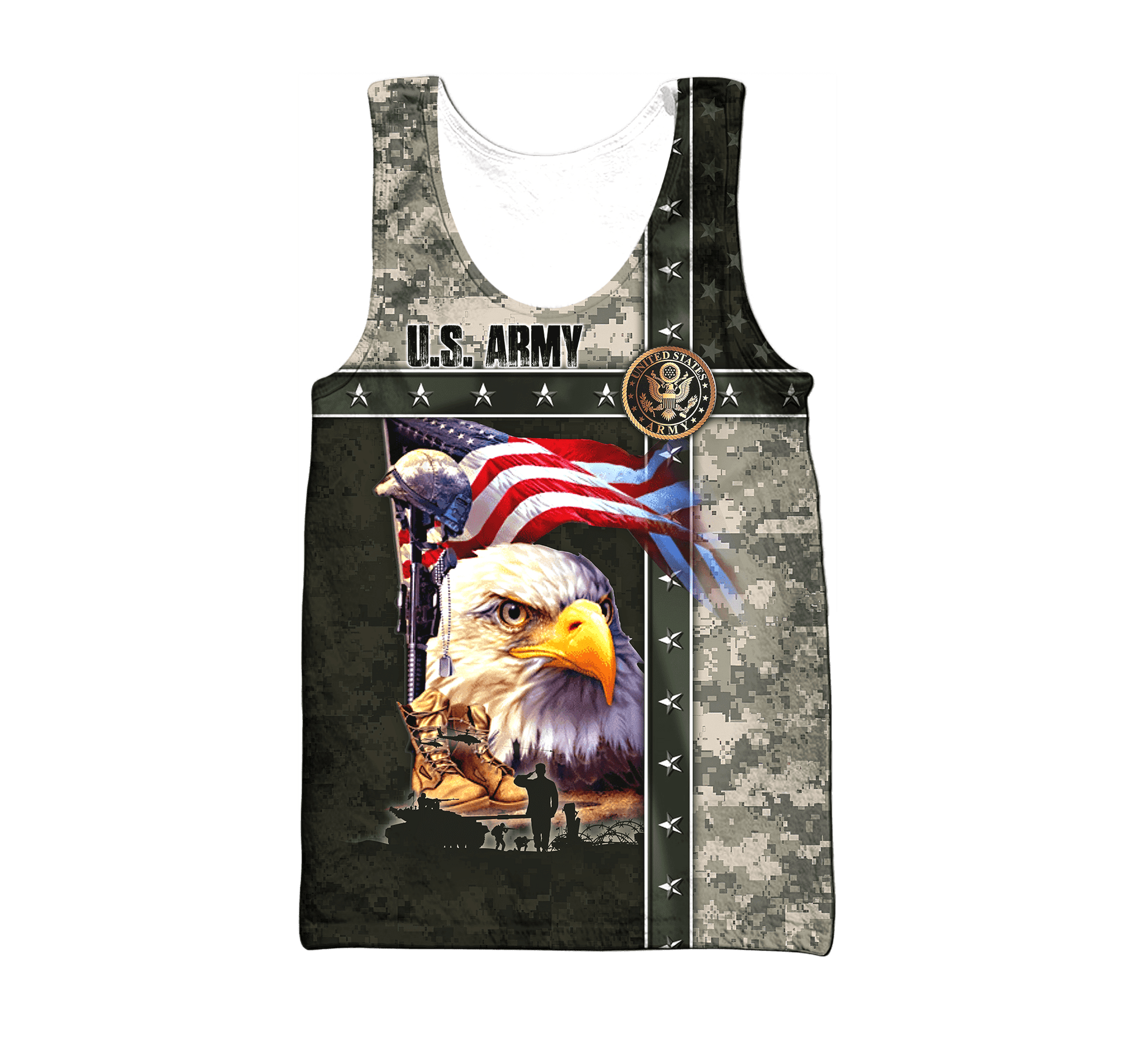 Eagle U.S Army 3D All Over Printed Unisex Shirts MH12082201 - AM , Gifts for veterans