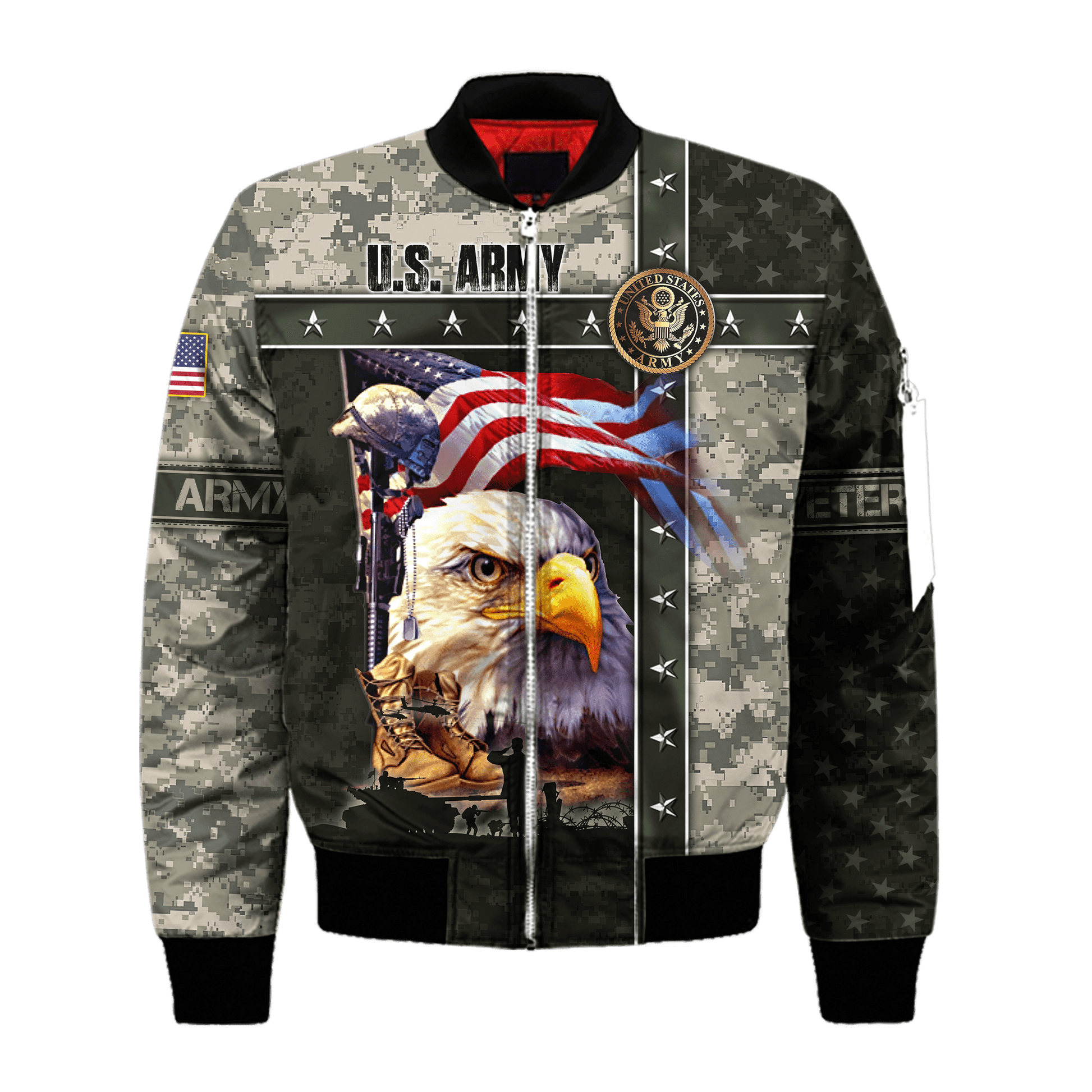 Eagle U.S Army 3D All Over Printed Unisex Shirts MH12082201 - AM , Gifts for veterans