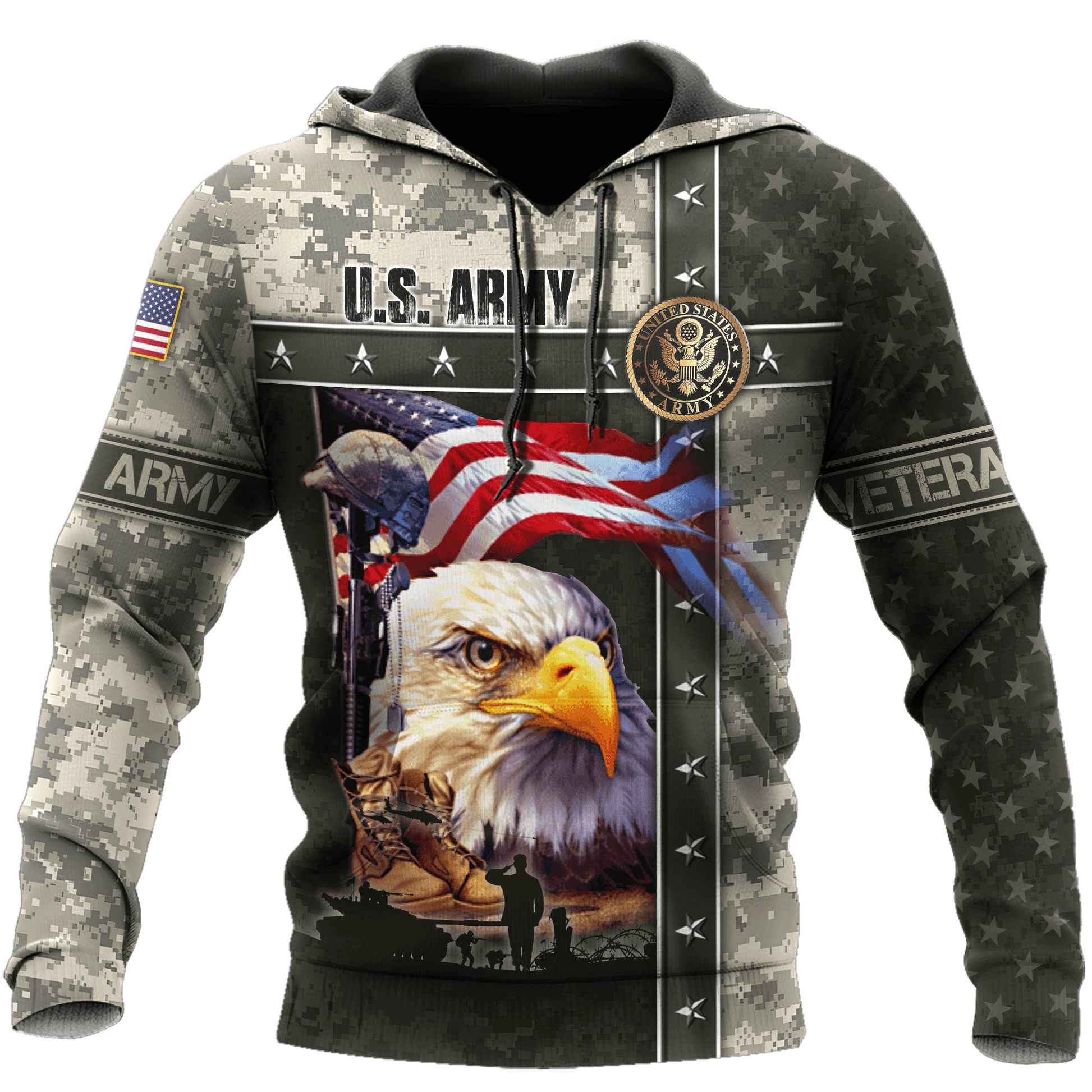 Eagle U.S Army 3D All Over Printed Unisex Shirts MH12082201 - AM , Gifts for veterans