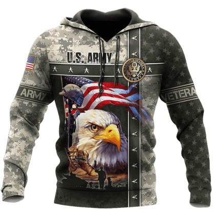 Eagle U.S Army 3D All Over Printed Unisex Shirts MH12082201 - AM , Gifts for veterans