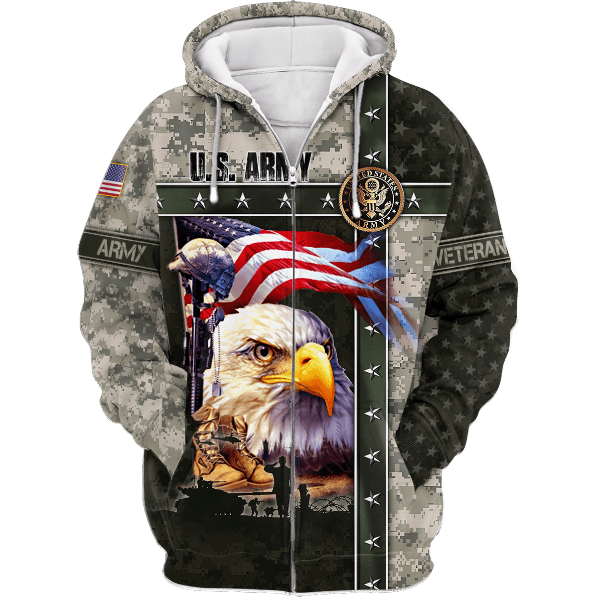 Eagle U.S Army 3D All Over Printed Unisex Shirts MH12082201 - AM , Gifts for veterans