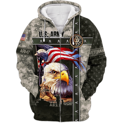 Eagle U.S Army 3D All Over Printed Unisex Shirts MH12082201 - AM , Gifts for veterans