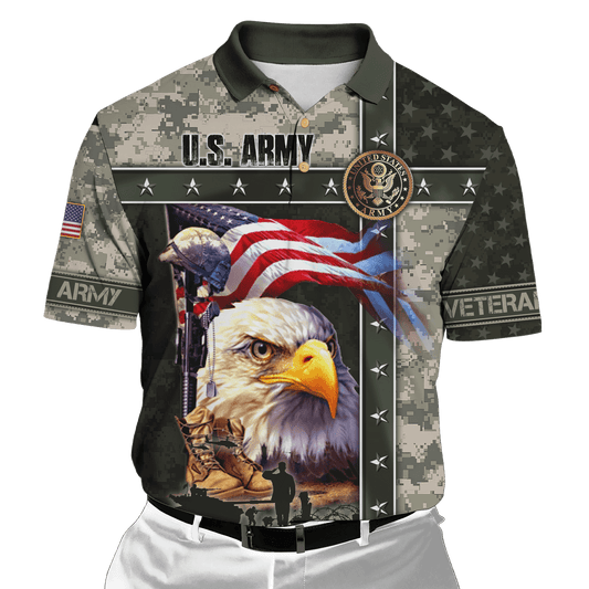 Eagle U.S Army 3D All Over Printed Unisex Shirts MH12082201 - AM , Gifts for veterans