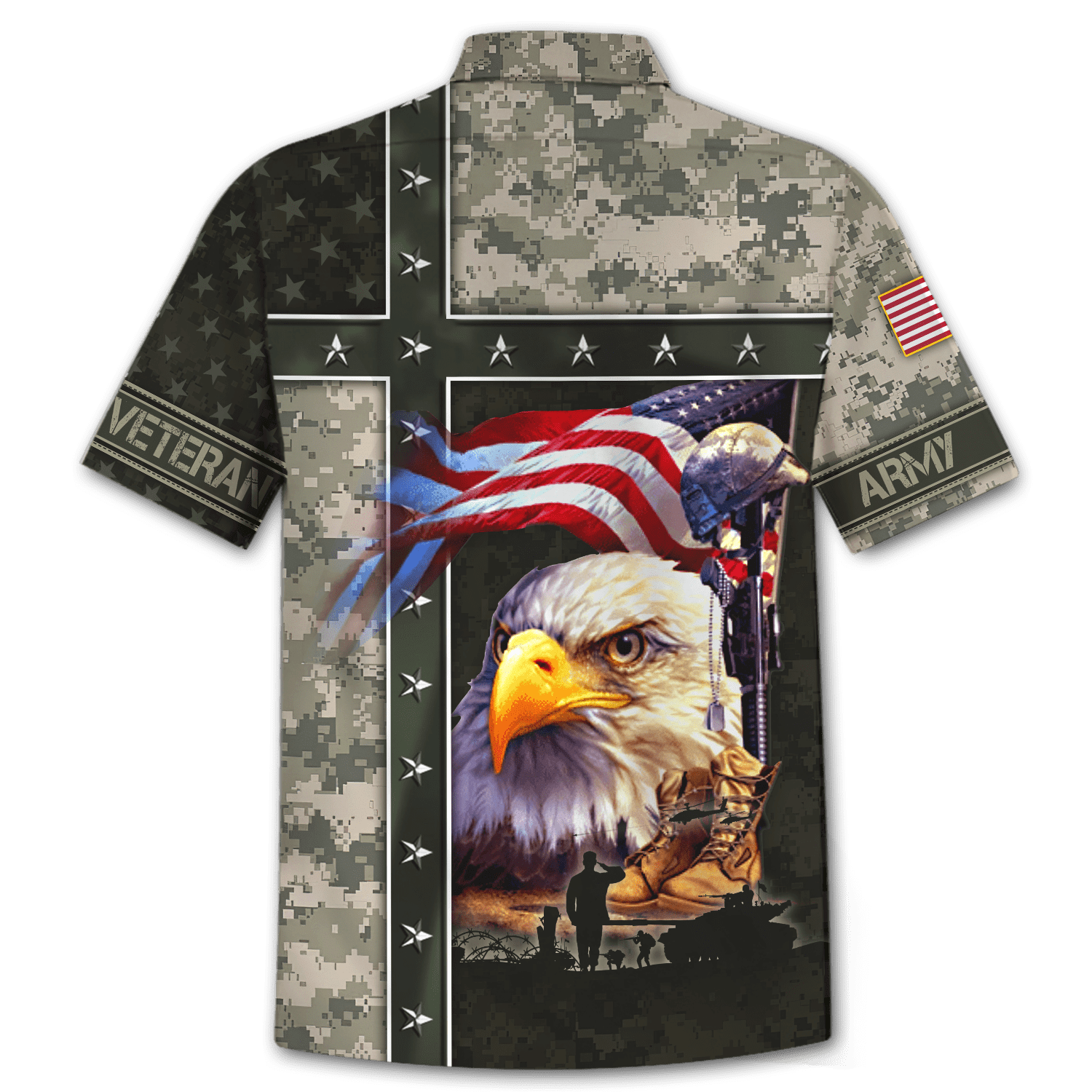 Eagle U.S Army 3D All Over Printed Unisex Shirts MH12082201 - AM , Gifts for veterans