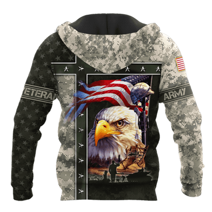 Eagle U.S Army 3D All Over Printed Unisex Shirts MH12082201 - AM , Gifts for veterans