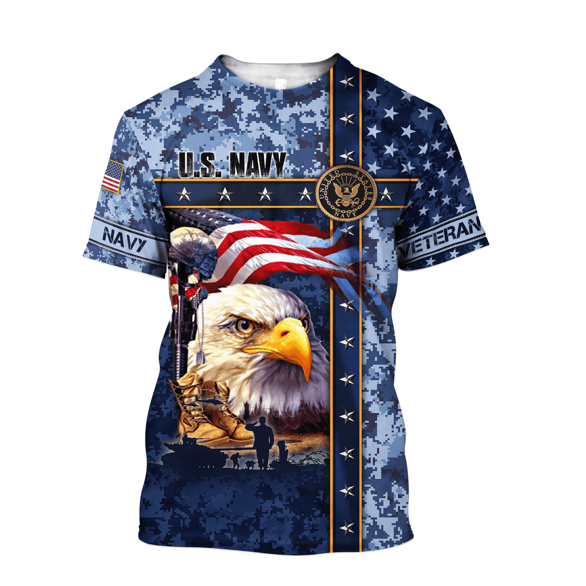 Eagle US Navy 3D All Over Printed Unisex Shirts MH12082202 - NA , Gifts for veterans