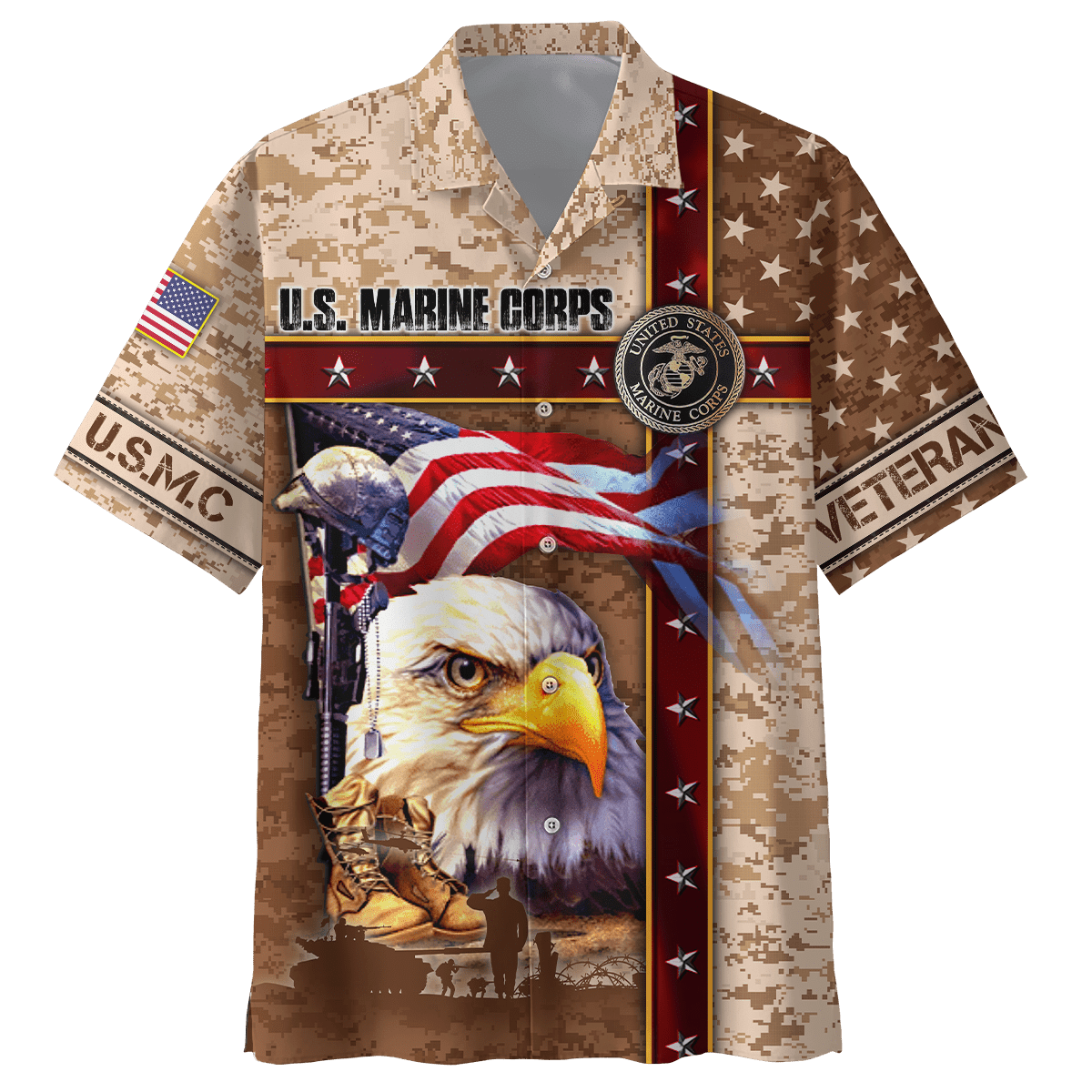 Eagle US Marine 3D All Over Printed Unisex Shirts MH12082203 - MC , Gifts for veterans