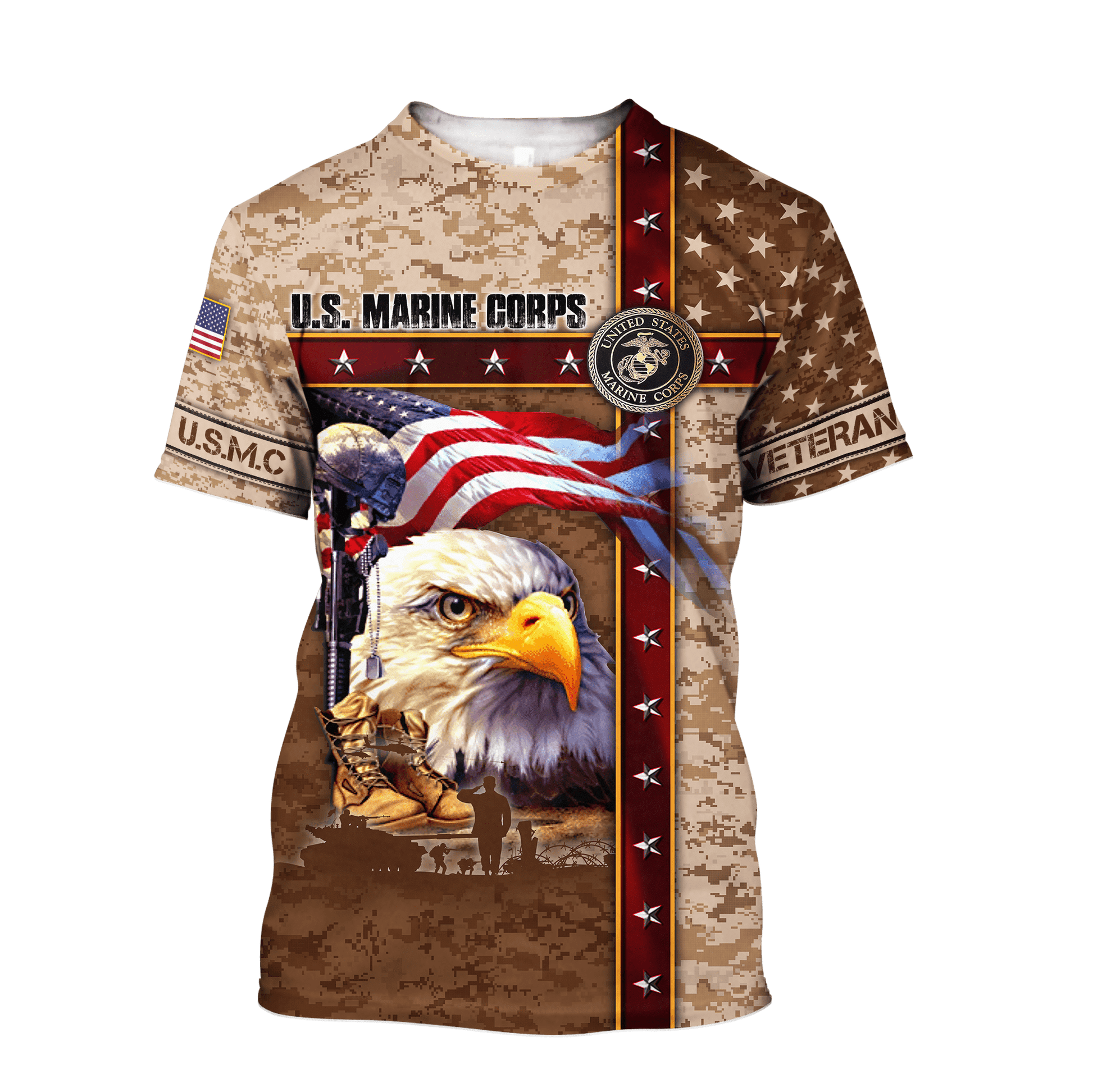Eagle US Marine 3D All Over Printed Unisex Shirts MH12082203 - MC , Gifts for veterans