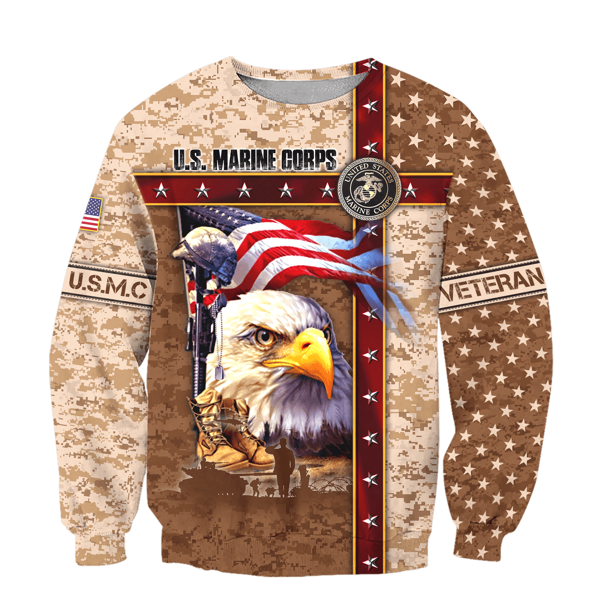 Eagle US Marine 3D All Over Printed Unisex Shirts MH12082203 - MC , Gifts for veterans