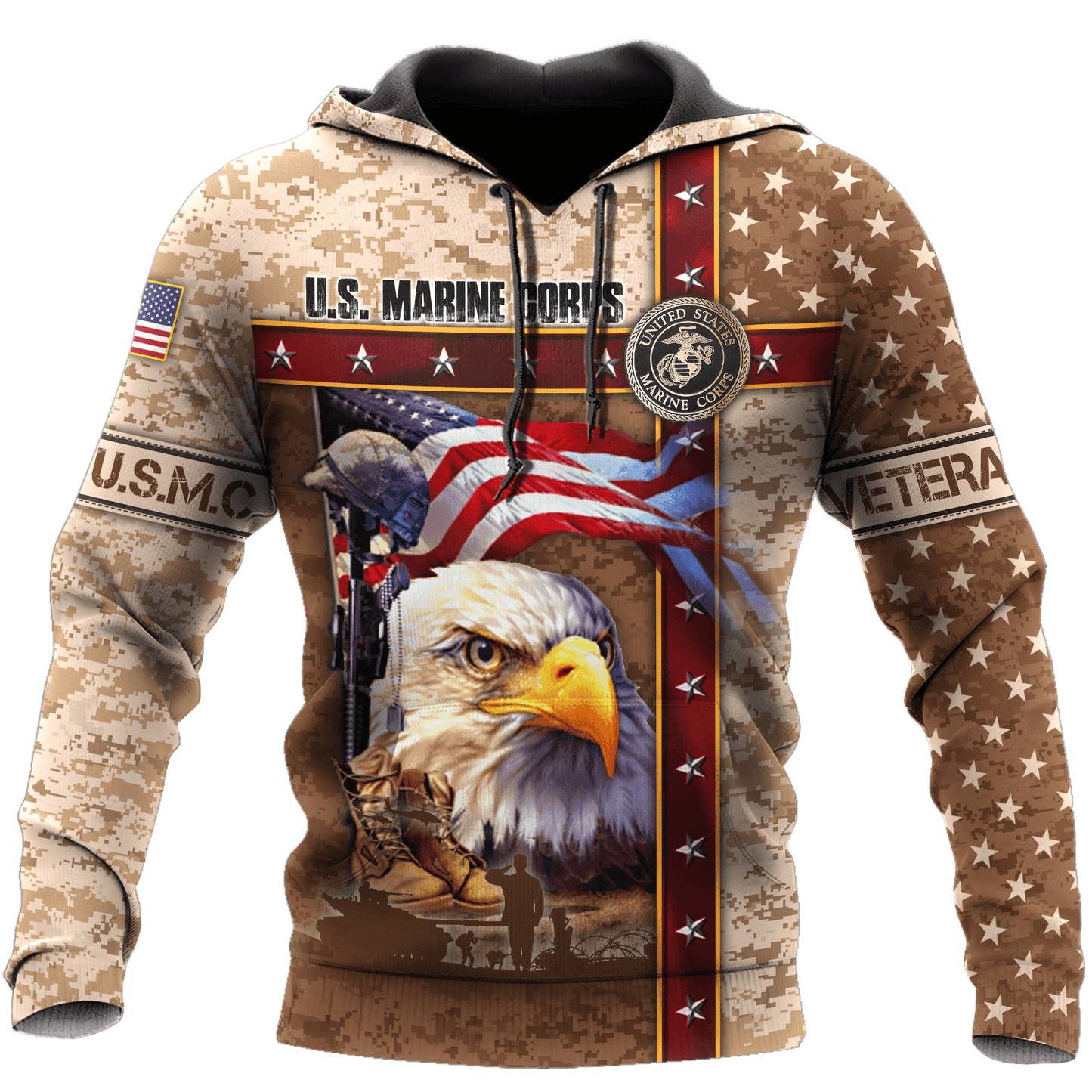Eagle US Marine 3D All Over Printed Unisex Shirts MH12082203 - MC , Gifts for veterans