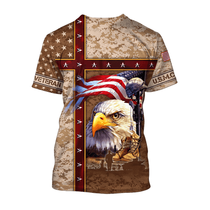 Eagle US Marine 3D All Over Printed Unisex Shirts MH12082203 - MC , Gifts for veterans