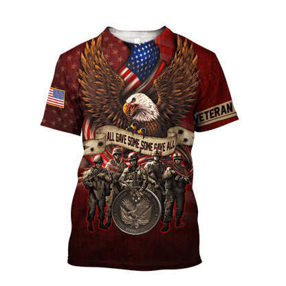 US Veteran - All Gave Some Some Gave All Unisex Shirts MON16082201-VET , Gifts for veterans