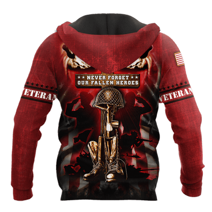 US Veteran - Never Forger Our Fallen Heroes 3D All Over Printed Unisex Shirts MH18082201 - VET , Gifts for veterans