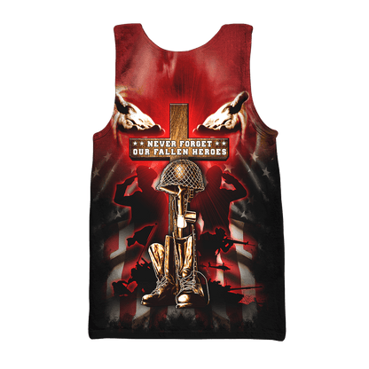 US Veteran - Never Forger Our Fallen Heroes 3D All Over Printed Unisex Shirts MH18082201 - VET , Gifts for veterans