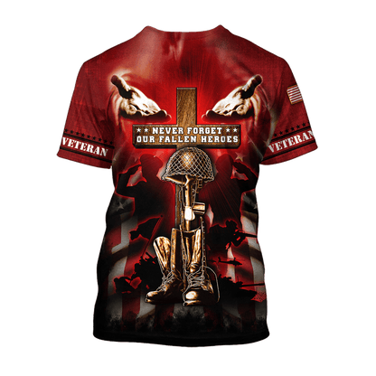 US Veteran - Never Forger Our Fallen Heroes 3D All Over Printed Unisex Shirts MH18082201 - VET , Gifts for veterans