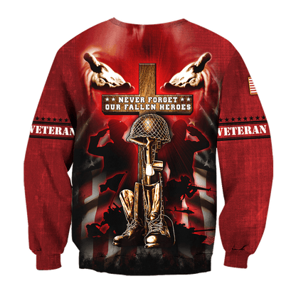 US Veteran - Never Forger Our Fallen Heroes 3D All Over Printed Unisex Shirts MH18082201 - VET , Gifts for veterans