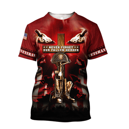 US Veteran - Never Forger Our Fallen Heroes 3D All Over Printed Unisex Shirts MH18082201 - VET , Gifts for veterans