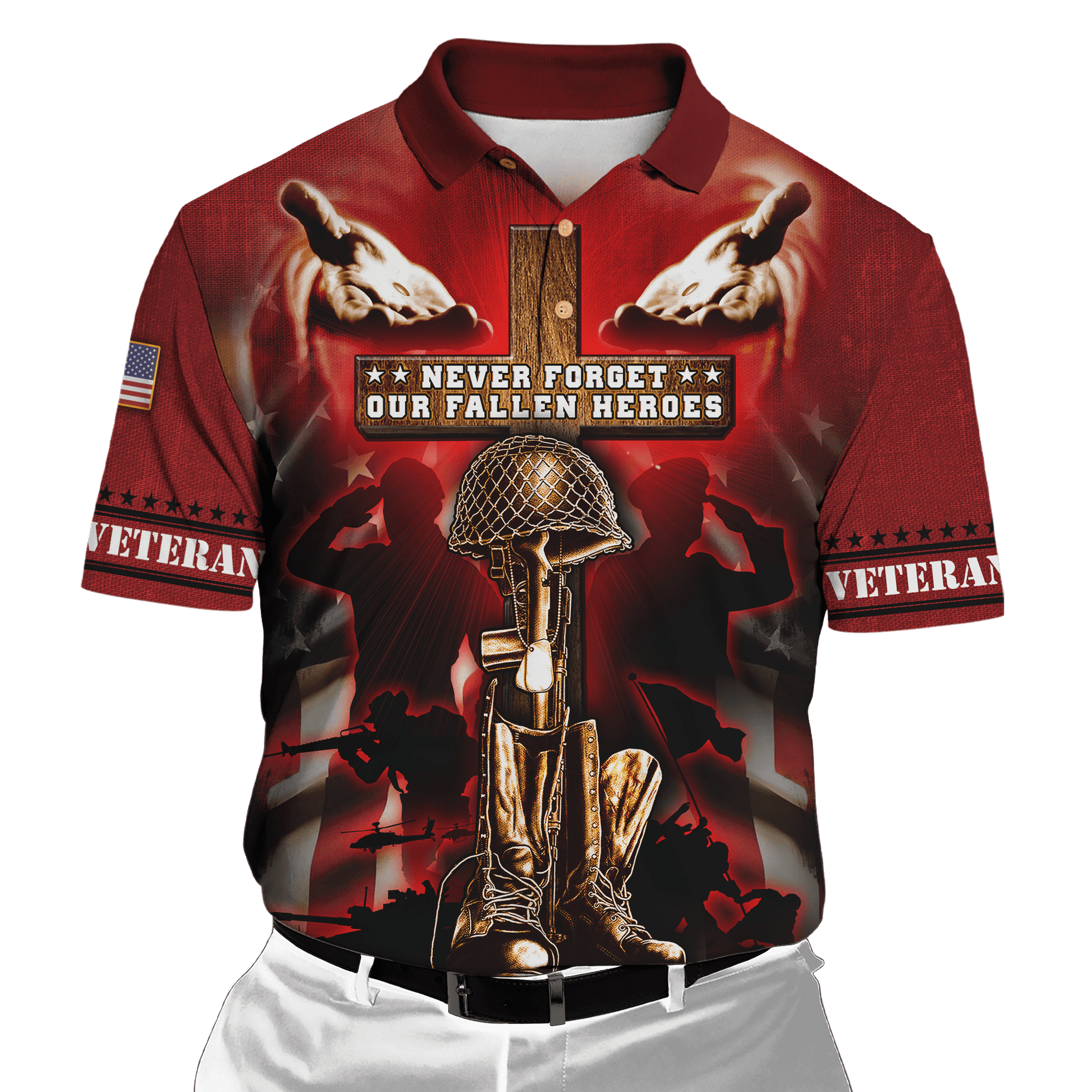 US Veteran - Never Forger Our Fallen Heroes 3D All Over Printed Unisex Shirts MH18082201 - VET , Gifts for veterans