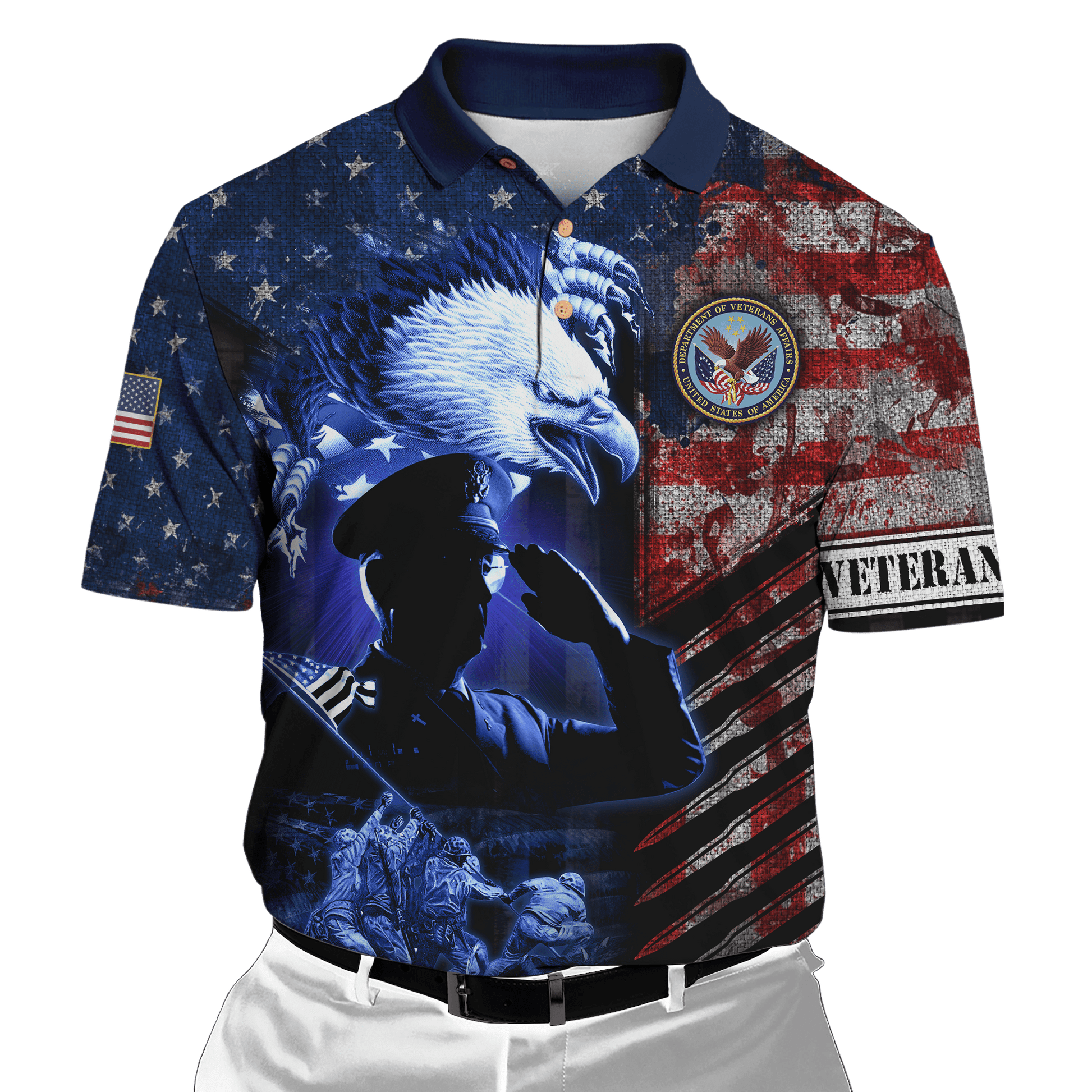 Eagle US Veteran Raising The Flag On Iwo Jima 3D All Over Printed Unisex Shirts MH19082202 - VET , Gifts for veterans