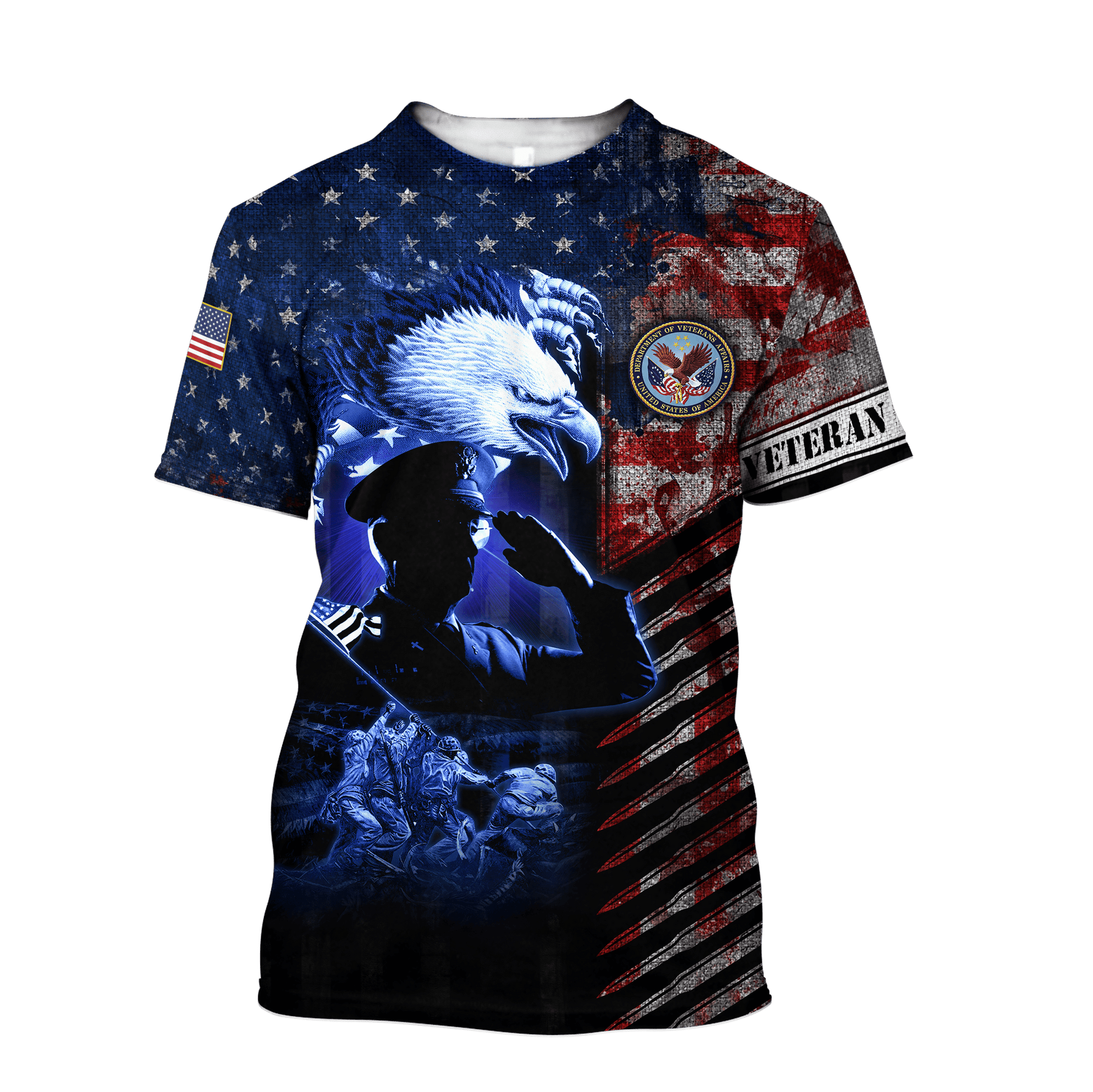 Eagle US Veteran Raising The Flag On Iwo Jima 3D All Over Printed Unisex Shirts MH19082202 - VET , Gifts for veterans