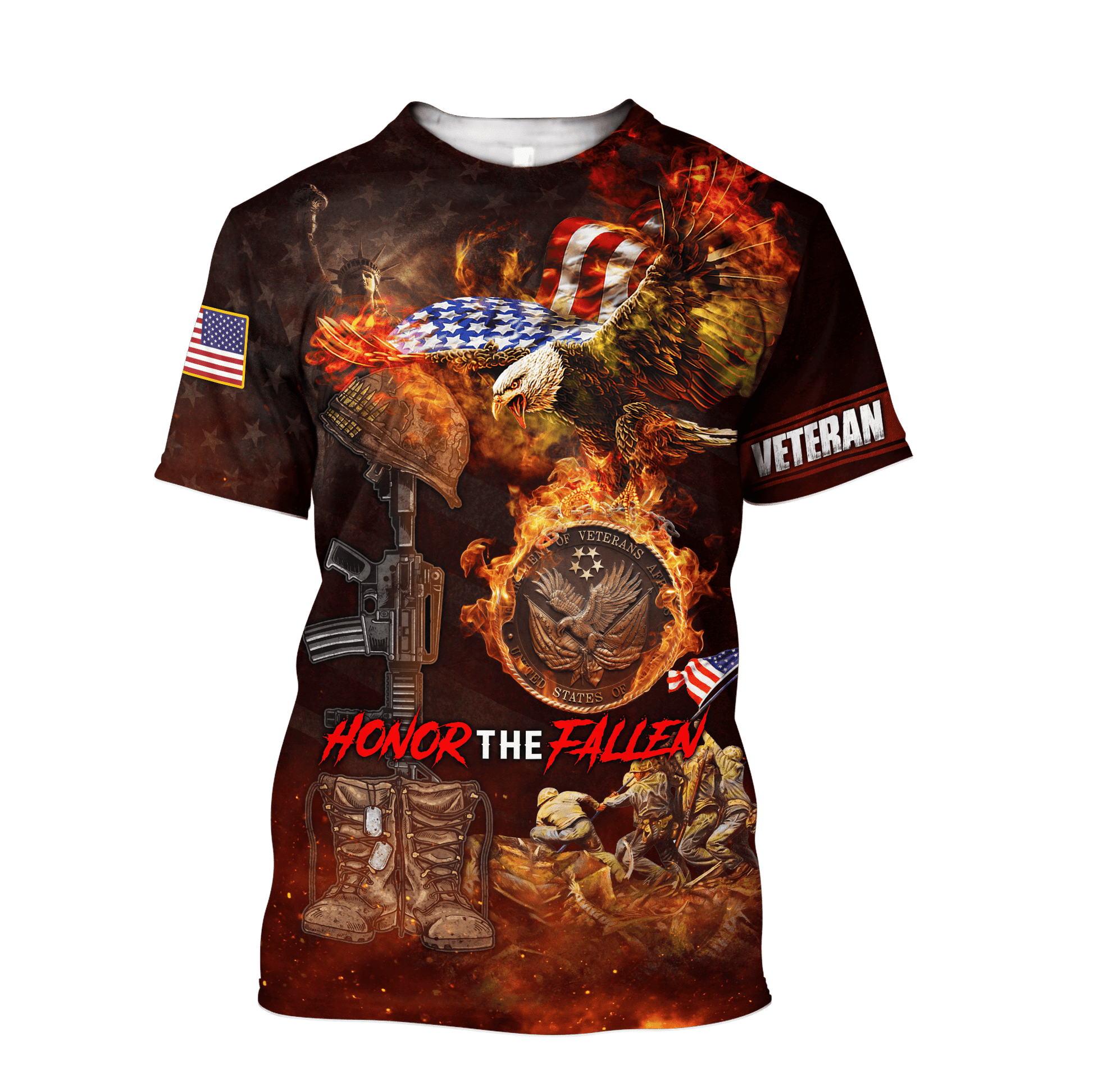 US Veteran - Honor The Fallen 3D All Over Printed Unisex Shirts MON18082201-VET , Gifts for veterans