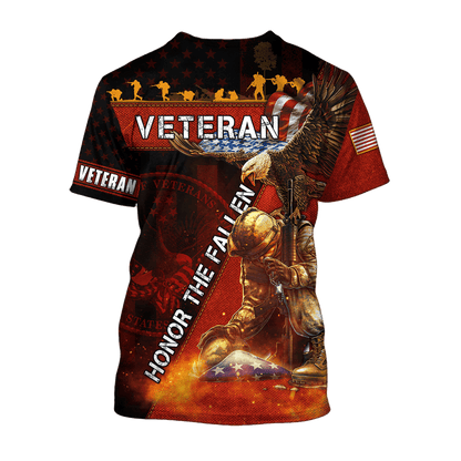 US Veteran - Honor The Fallen 3D All Over Printed Unisex Shirts MON19082201-VET , Gifts for veterans