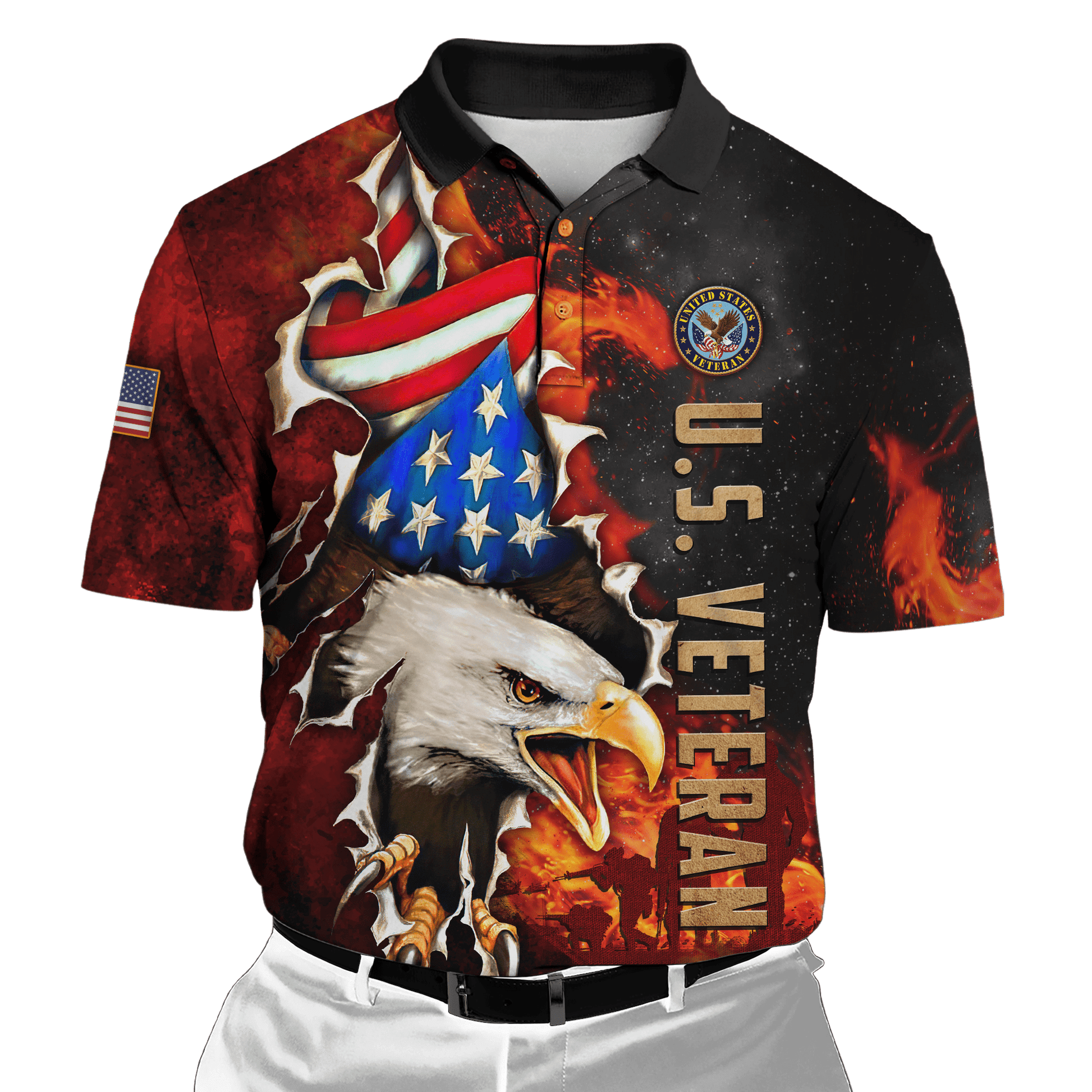 US Veteran - Eagle And The Solider 3D All Over Printed Unisex Shirts MH24082201- VET , Gifts for veterans