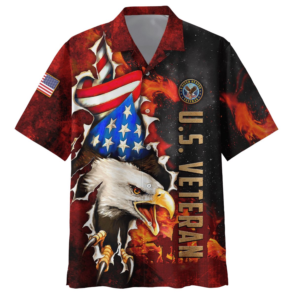 US Veteran - Eagle And The Solider 3D All Over Printed Unisex Shirts MH24082201- VET , Gifts for veterans