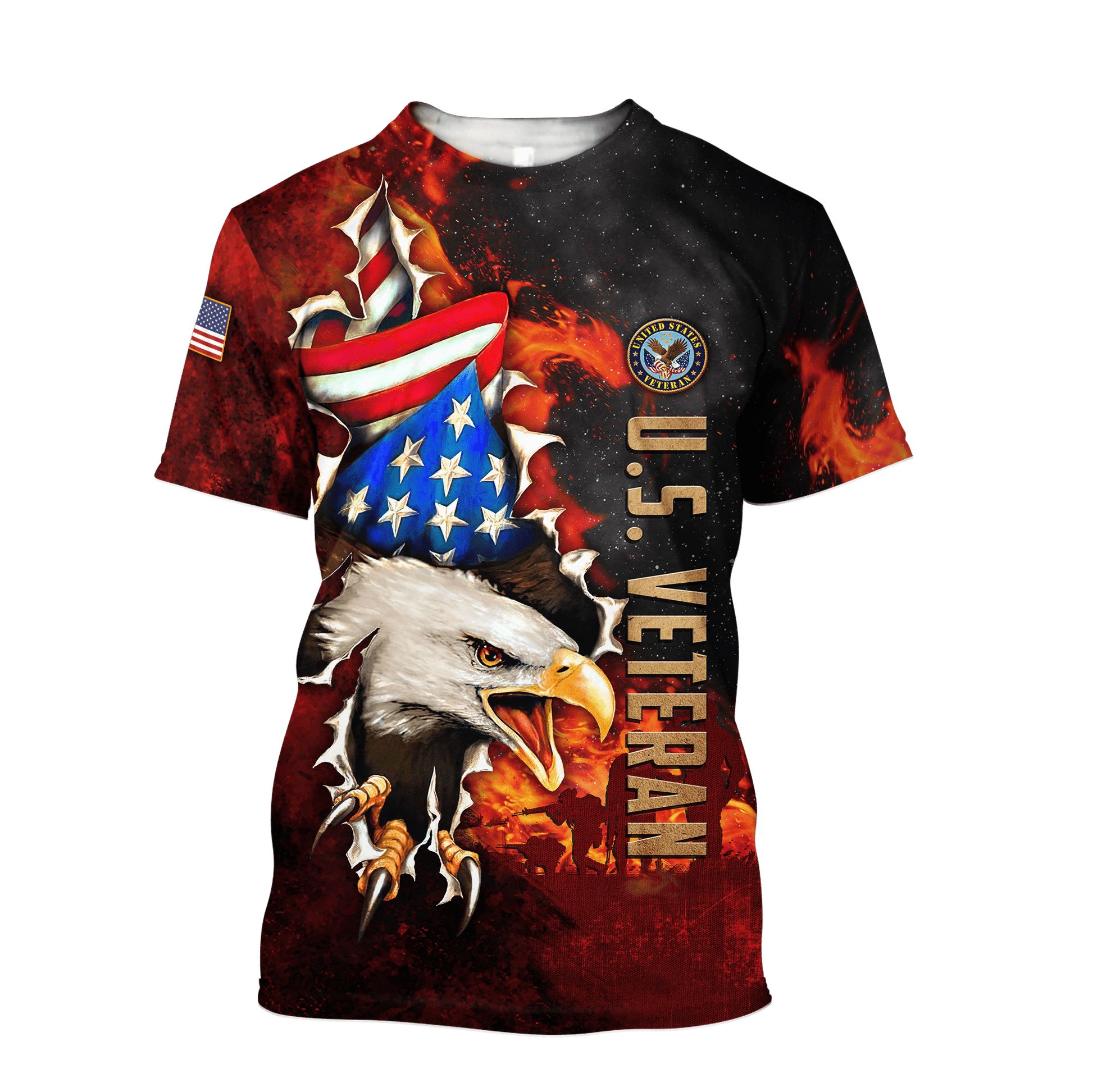 US Veteran - Eagle And The Solider 3D All Over Printed Unisex Shirts MH24082201- VET , Gifts for veterans