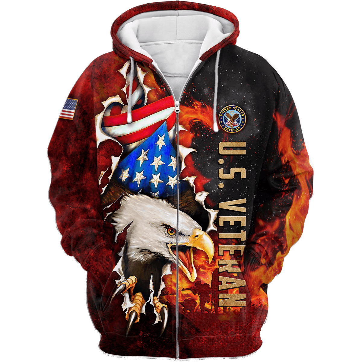 US Veteran - Eagle And The Solider 3D All Over Printed Unisex Shirts MH24082201- VET , Gifts for veterans