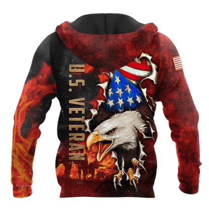 US Veteran - Eagle And The Solider 3D All Over Printed Unisex Shirts MH24082201- VET , Gifts for veterans