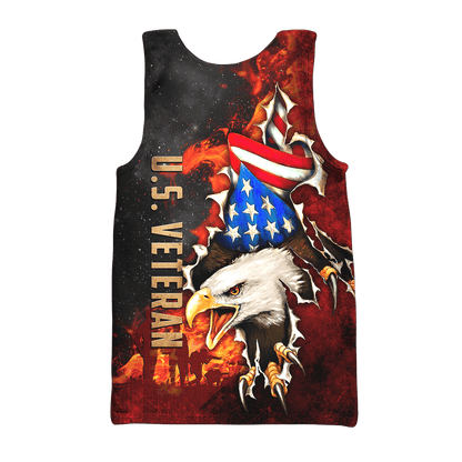 US Veteran - Eagle And The Solider 3D All Over Printed Unisex Shirts MH24082201- VET , Gifts for veterans