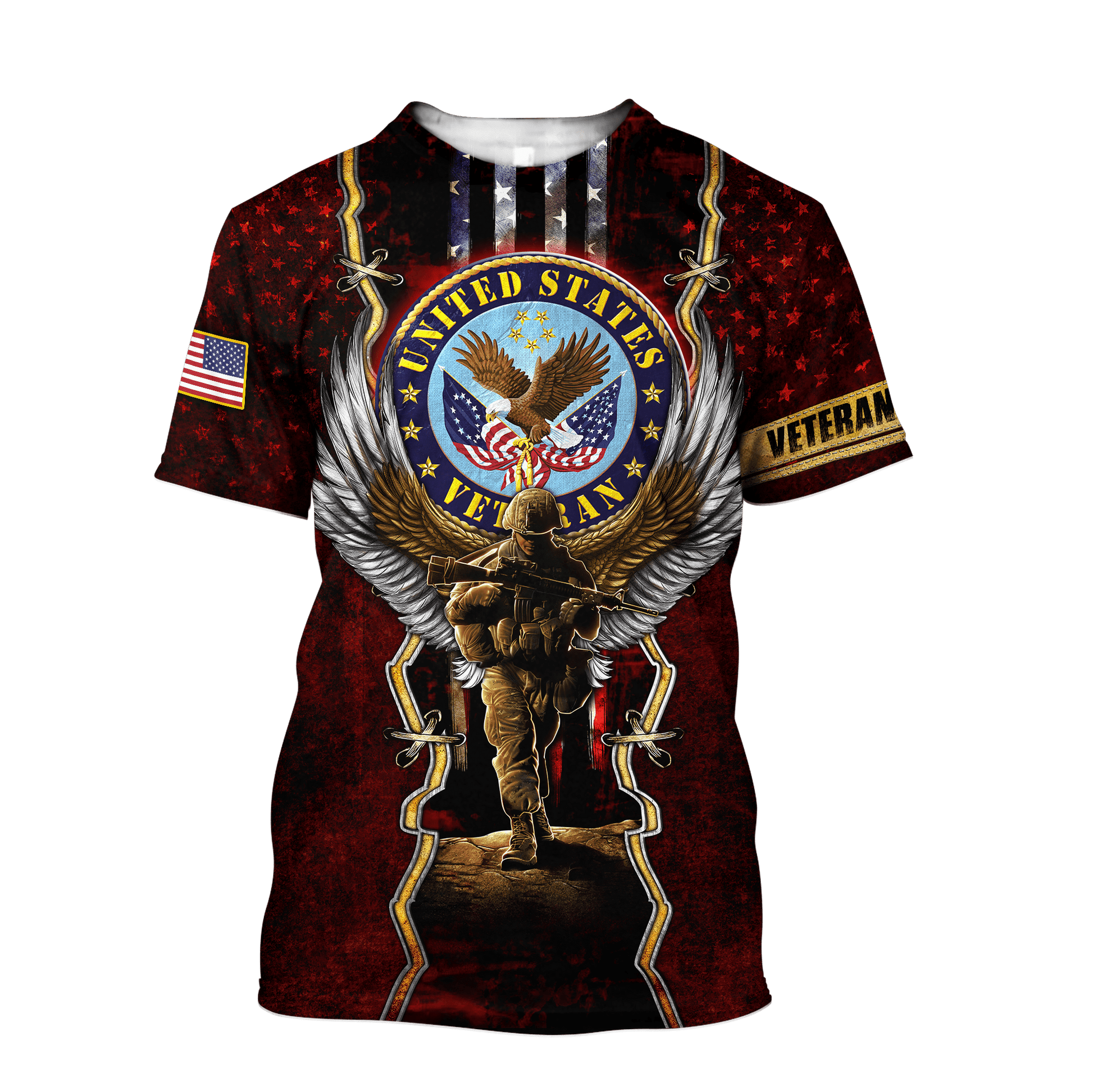 US Veteran - Eagle And The Solider 3D All Over Printed Unisex Shirts MON25082201-VET , Gifts for veterans