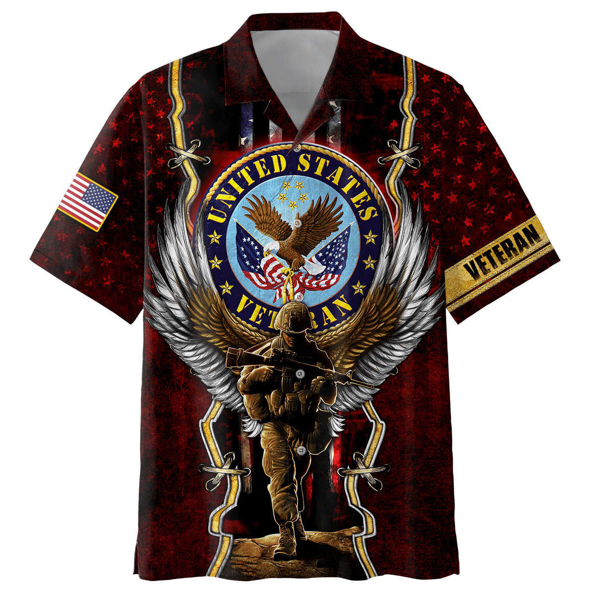 US Veteran - Eagle And The Solider 3D All Over Printed Unisex Shirts MON25082201-VET , Gifts for veterans