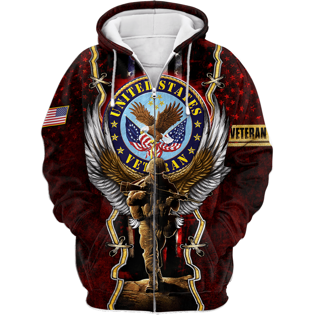 US Veteran - Eagle And The Solider 3D All Over Printed Unisex Shirts MON25082201-VET , Gifts for veterans