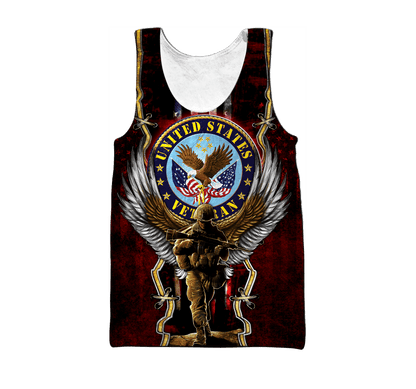 US Veteran - Eagle And The Solider 3D All Over Printed Unisex Shirts MON25082201-VET , Gifts for veterans