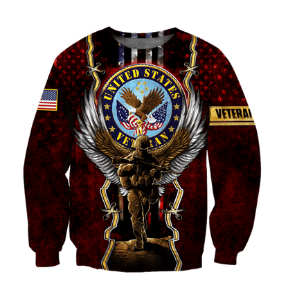 US Veteran - Eagle And The Solider 3D All Over Printed Unisex Shirts MON25082201-VET , Gifts for veterans